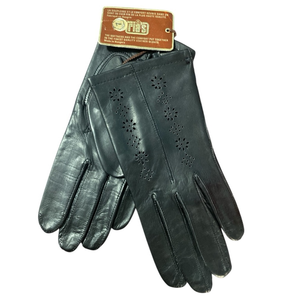 NWT Vintage Gants Martin Butter Soft genuine leather black Retro Driving Gloves